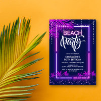 Neon Lights Palm Beach Night Party Birthday