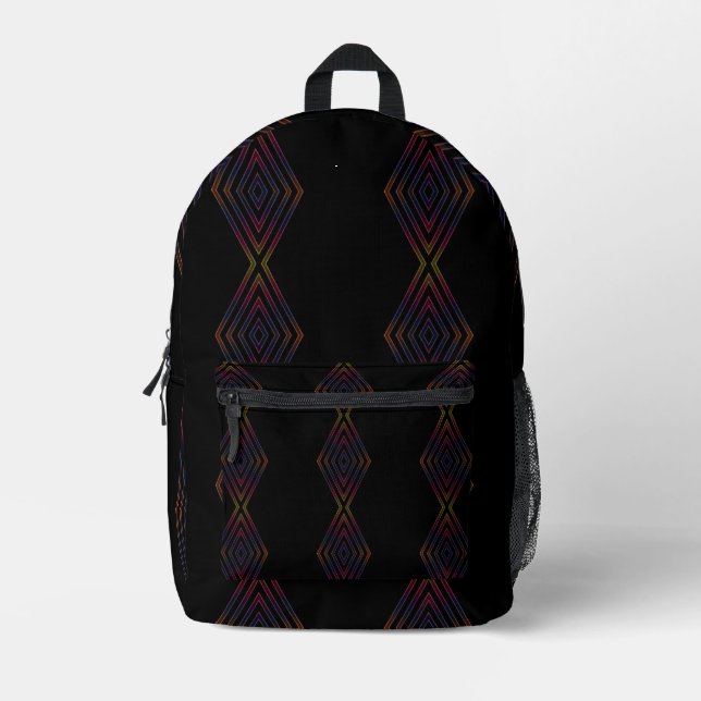 Neon Lights Printed Backpack (Front)