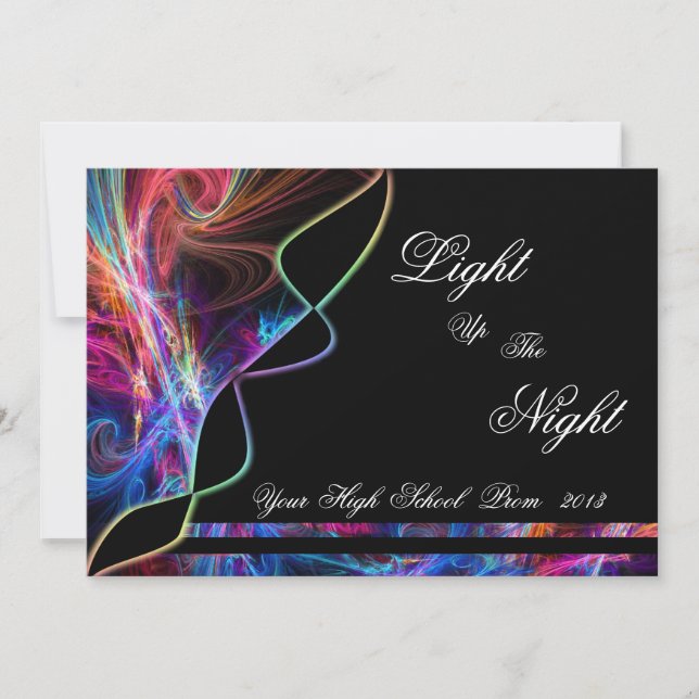 Neon Lights Prom Party Invitations (Front)