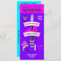 Neon Lights Rock ’n’ Roll Wedding Ticket