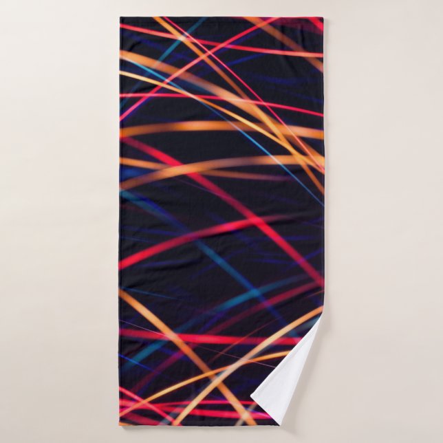 Neon lights texture with long exposure.abstract, a bath towel (Bath Towel)