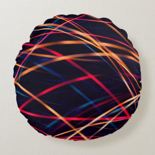 Neon lights texture with long exposure.abstract, a round pillow