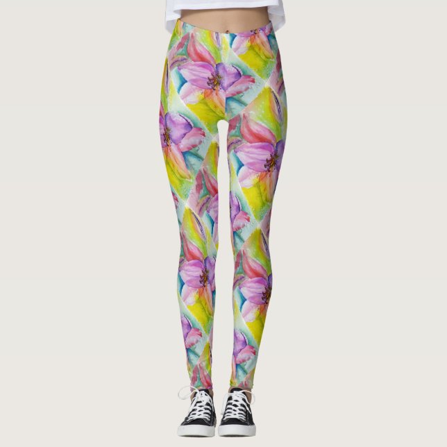 NEON LILY | FLORAL LEGGINGS (Front)