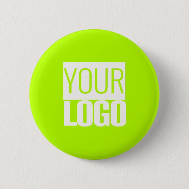 Neon Lime - add your  logo  2 Inch Round Button (Front)