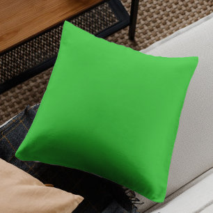 Neon Lime Green Solid Colour Classic Throw Pillow