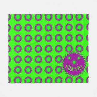 Neon Lime Retro Fun Blanket customizable