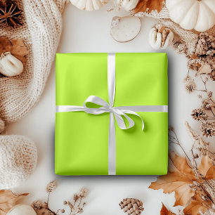 Neon Lime Solid Colour   Classic   Elegant Wrapping Paper