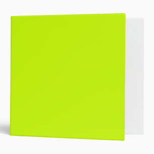Neon Lime Solid Colour Minimalist Binder