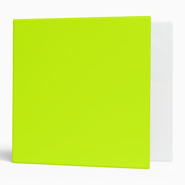 Neon Lime Solid Colour Minimalist Binder (Front/Inside)