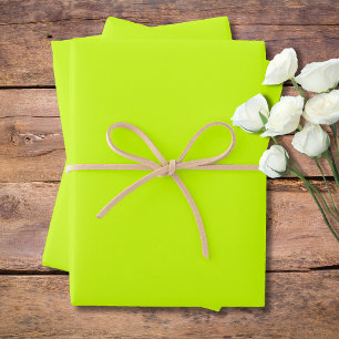 Neon Lime Yellow Solid Colour Classic   Elegant Wrapping Paper Sheet