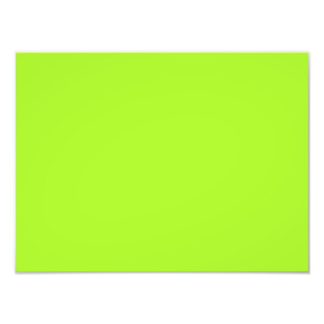 Neon Limeade Yellow Green Solid Colour Background Photo Print (Front)