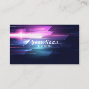 Neon lines business card