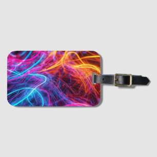 Neon Lines Luggage Tag