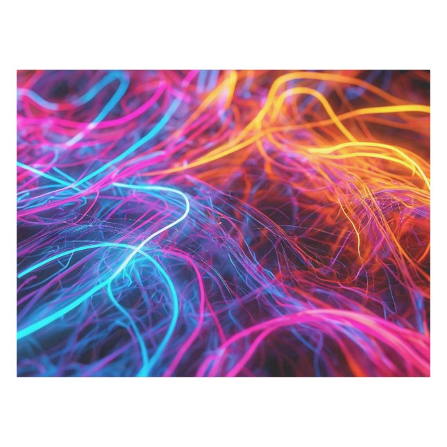 Neon Lines Tablecloth (Front (Horizontal))