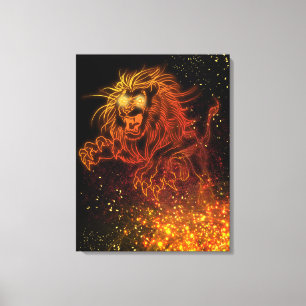 Neon Lion Canvas Print