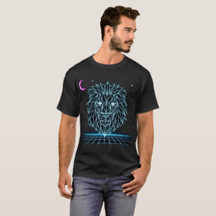 Neon Lion Synthwave - Retro King Predator Tee