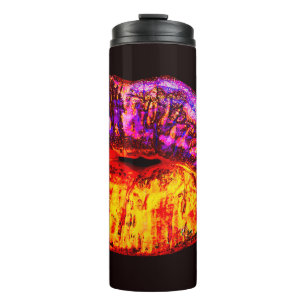 Neon lips thermal tumbler