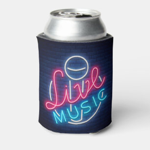 Neon Live Music Curved Word Art Word Text Art Can Cooler