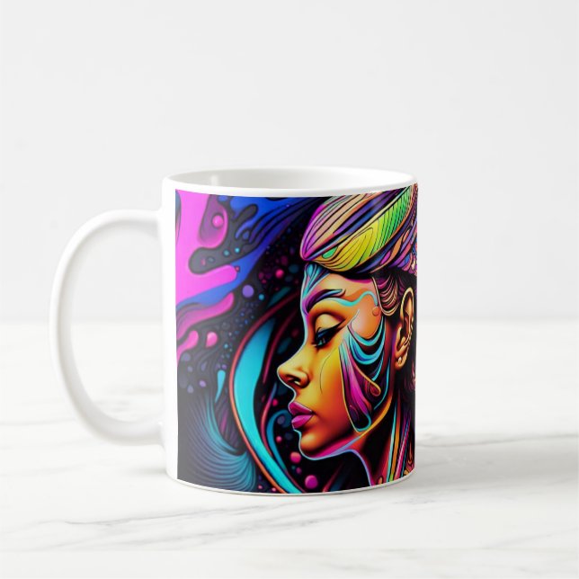 Neon Love Warrior #4 Coffee Mug (Left)