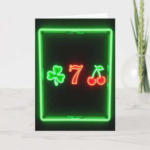 Neon Luck Number Seven Card
