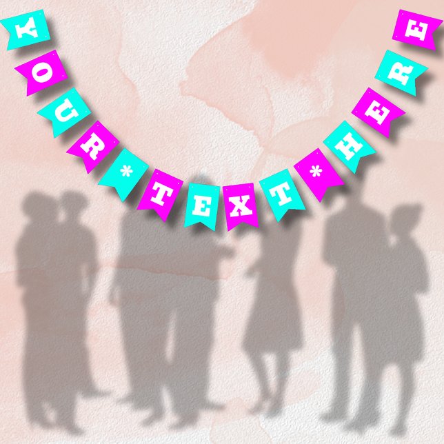 Neon Magenta and Turquoise Solid Colour | Custom Bunting Flags (Creator Uploaded)