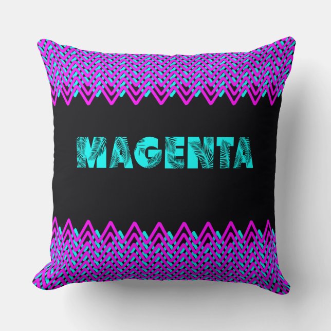 Neon Magenta Chevron Lance Oreiller (Recto)