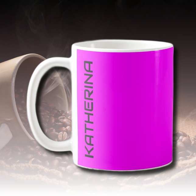 Neon Magenta Solid Colour | Classic Personalized  Coffee Mug (Creator Uploaded)
