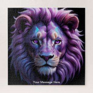 Neon Majesty Rich Vibrant Colourful Lion Wildlife  Jigsaw Puzzle
