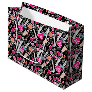 Neon Makeup Pattern Large Gift Bag