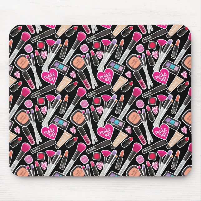 Neon Makeup Pattern Mouse Pad (Front)