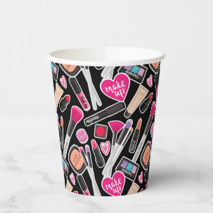 Neon Makeup Pattern Paper Cups