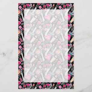 Neon Makeup Pattern Stationery