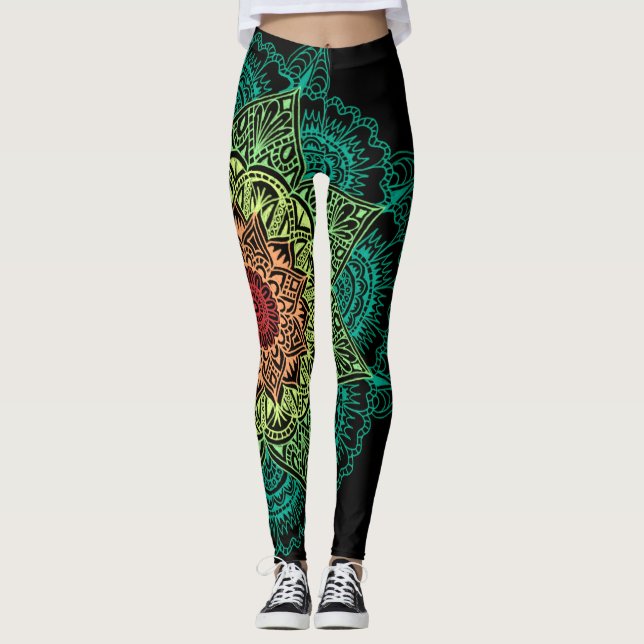 Neon Mandala Leggings (Front)