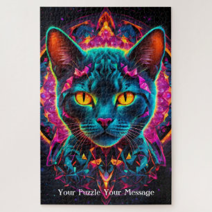 Neon Mandala Majesty Jigsaw Puzzle