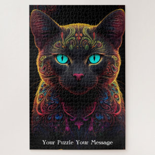 Neon Mandala Majesty Jigsaw Puzzle