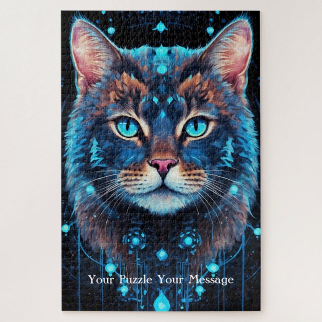 Neon Mandala Majesty Jigsaw Puzzle (Vertical)