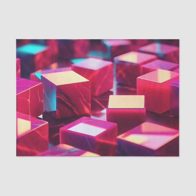 Neon Marble Cube Tissue Paper (Front)