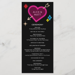 Neon Marquee Sign Las Vegas Wedding Program