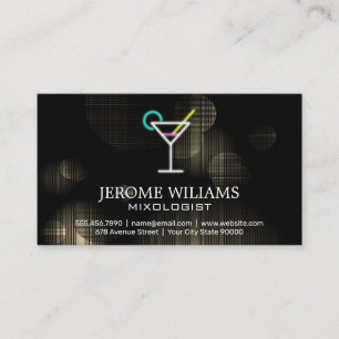 Neon Martini Sign   Lights Backdrop Business Card