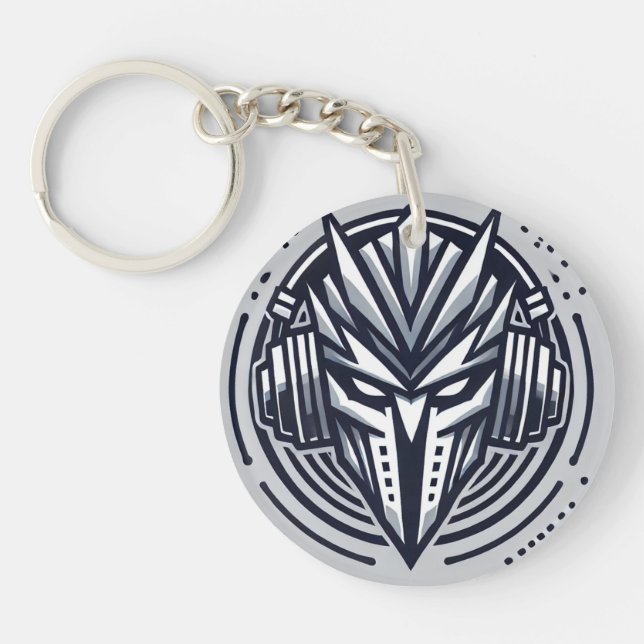 "Neon Mask Vibes: DJ Persona Logo". Keychain (Front)