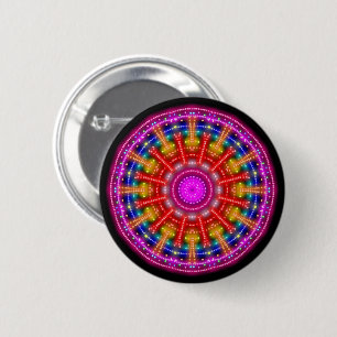 Neon Medallion 2 Inch Round Button