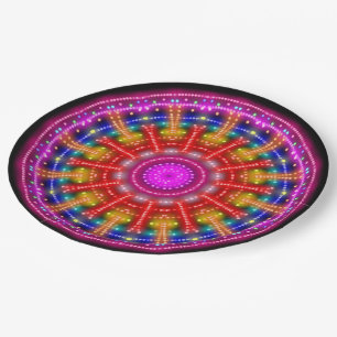 Neon Medallion Paper Plate