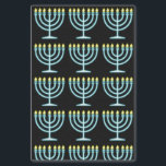 Neon Menorah Tissue Paper<br><div class="desc">Blue menorah in neon sign style.</div>