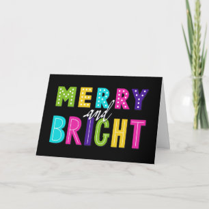Neon Merry and Bright Holiday Card