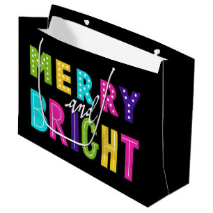Neon Merry and Bright Large Gift Bag