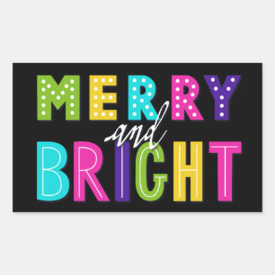 Neon Merry and Bright Sticker
