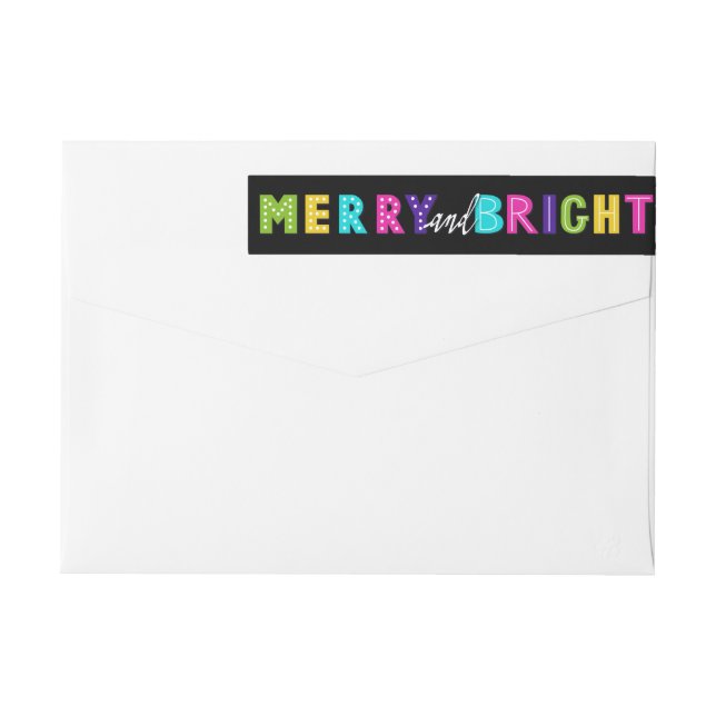 Neon Merry and Bright Wrap Around Label (Back)