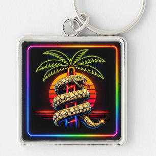 Neon Miami Nights Diamond opulence Luxury  Keychain
