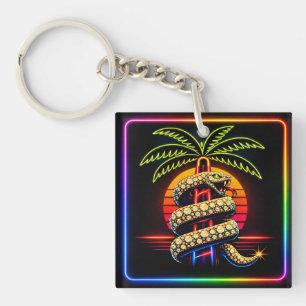 Neon Miami Nights Diamond opulence Luxury  Keychain
