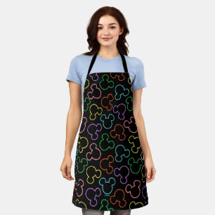 Neon Mickey Mouse Icon Toss Pattern Apron
